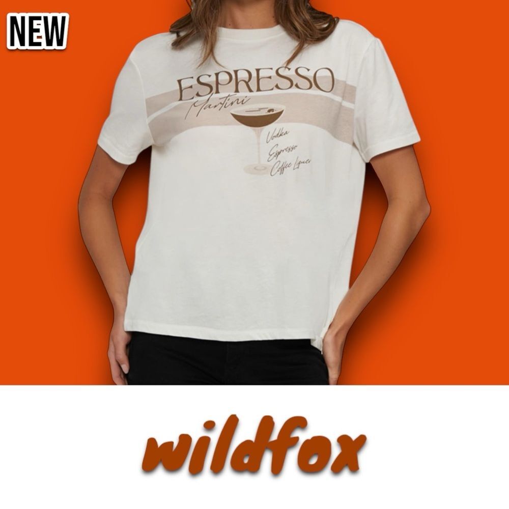 New Wildfox Ryan Espresso Martini Graphic T-Shirt